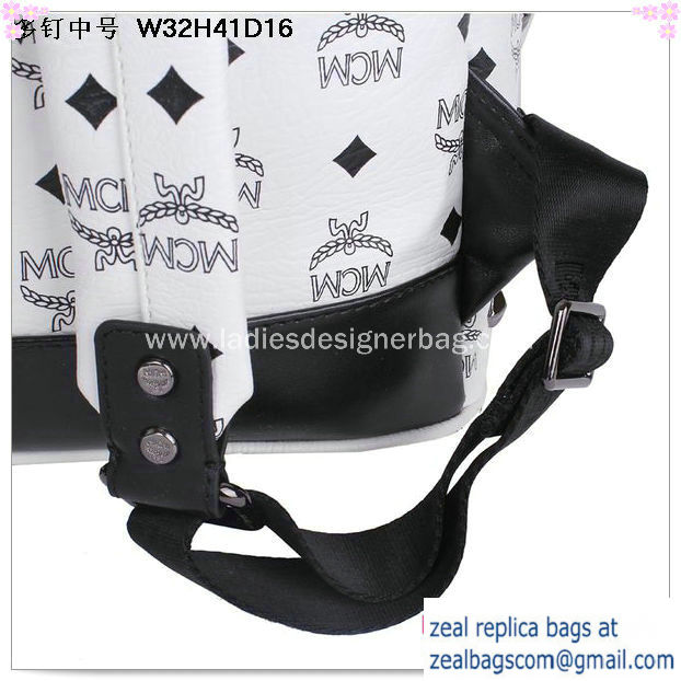 High Quality Replica MCM Medium Stark Front Studs Backpack MC4238 White